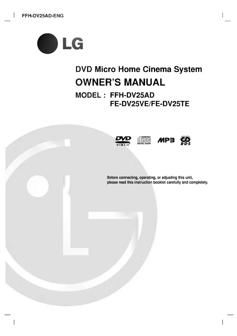 Page n°1 - Manuel utilisateur LG F-DV25