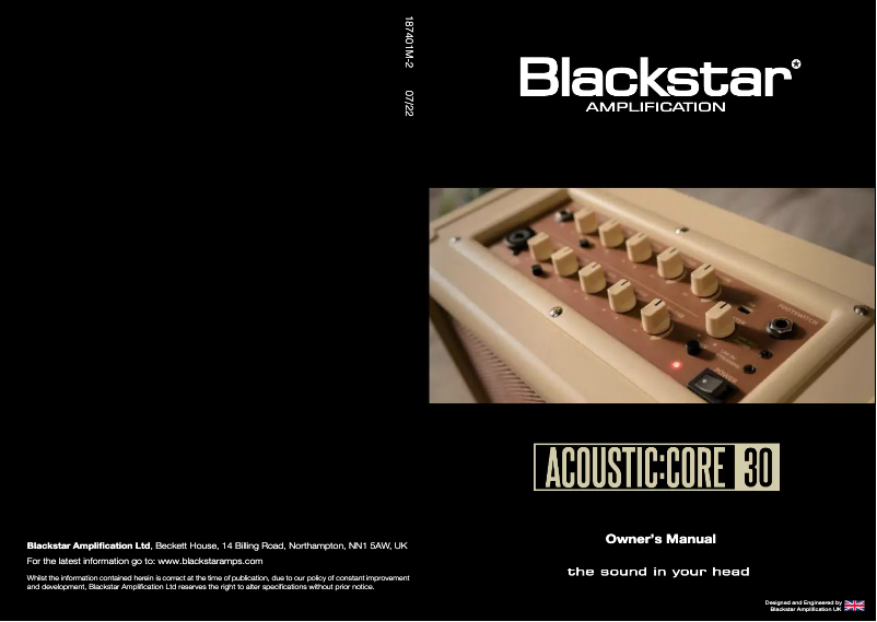 Image de la première page du manuel de l'appareil ACOUSTIC:CORE 30