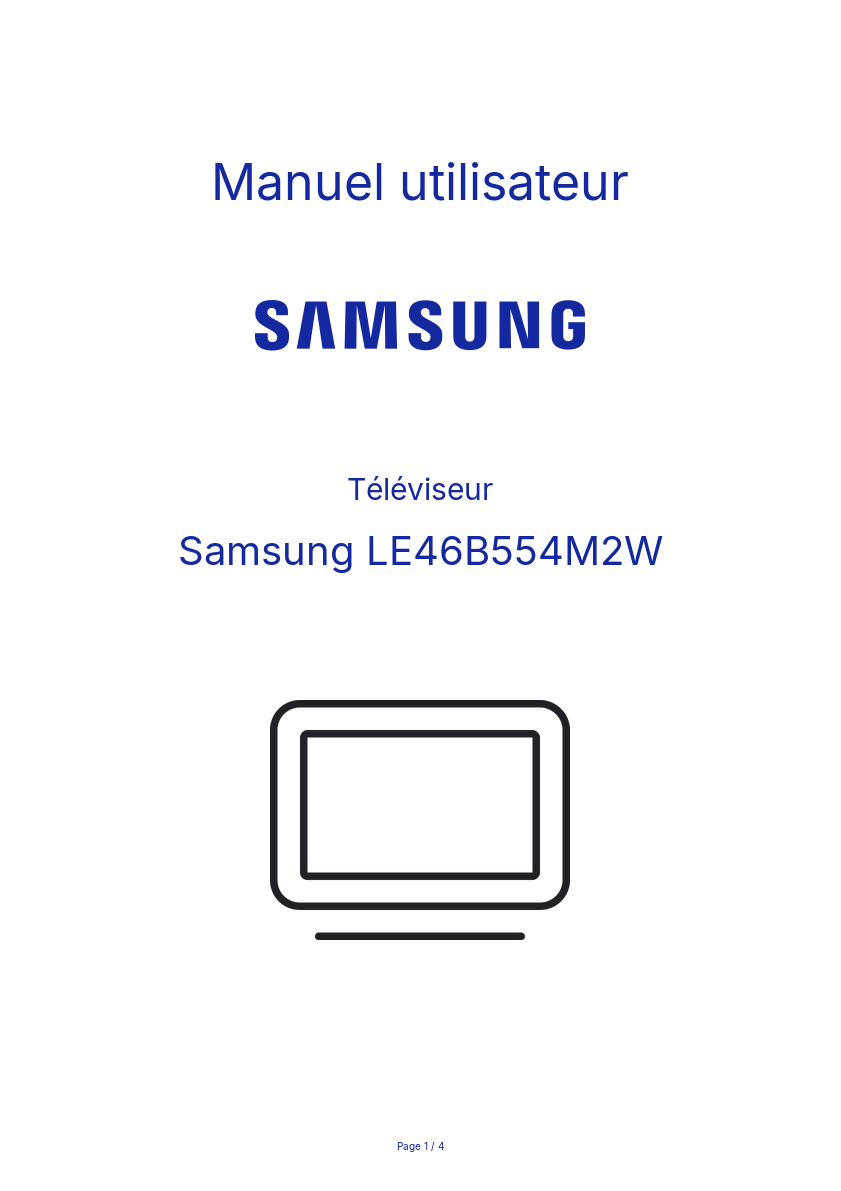 Image de la première page du manuel de l'appareil LE46B554M2W