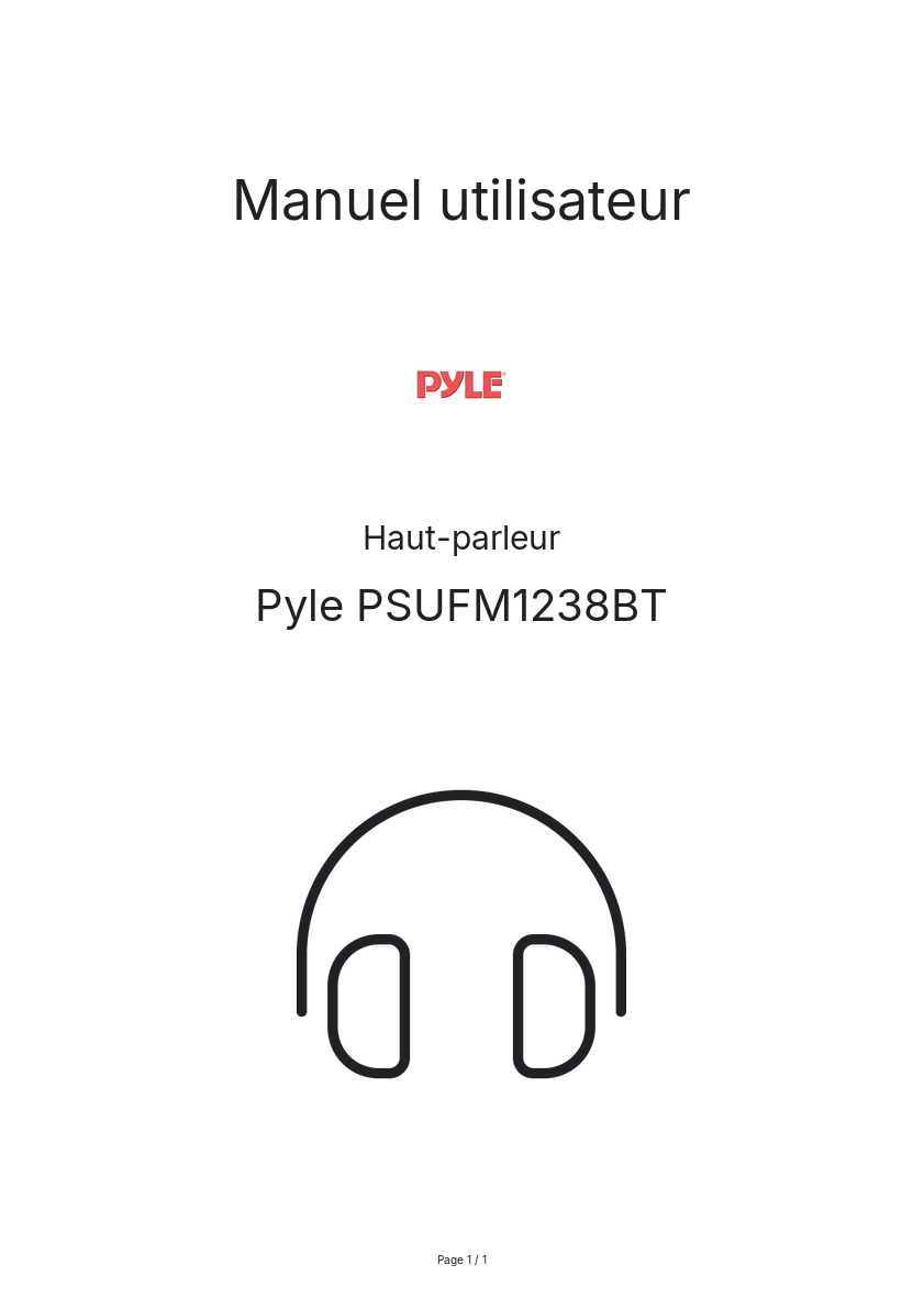 Image de la première page du manuel de l'appareil PSUFM1238BT