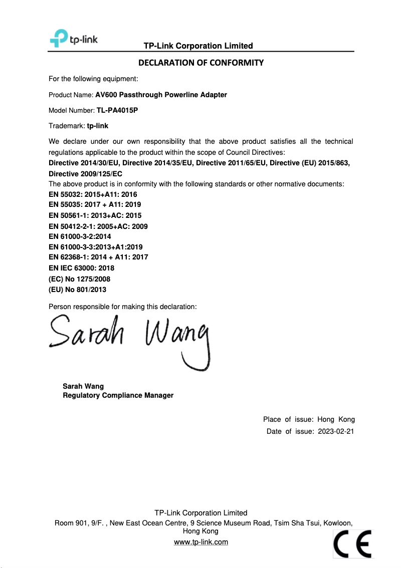 Image de la première page du manuel de l'appareil TL-PA4015PKIT