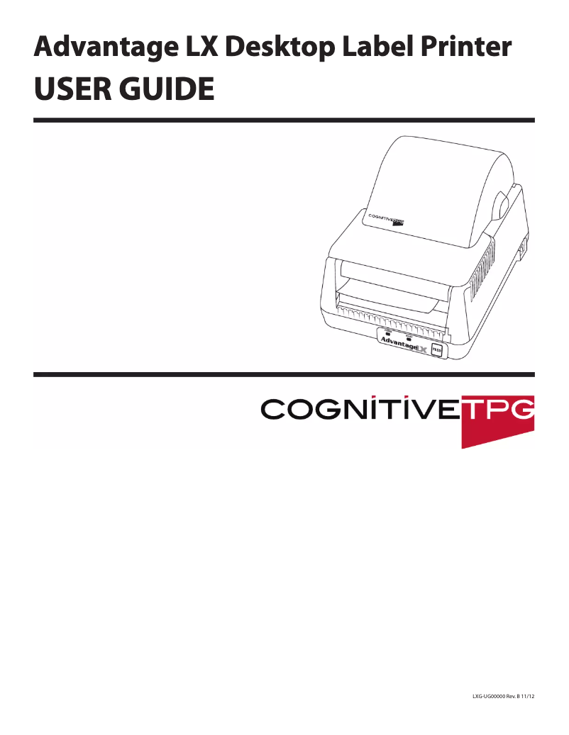 Page 1 de la notice Manuel utilisateur Cognitive TPG Advantage LX