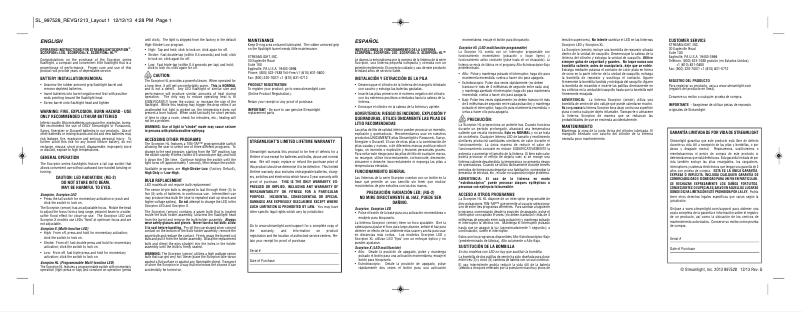 Image de la première page du manuel de l'appareil Scorpion