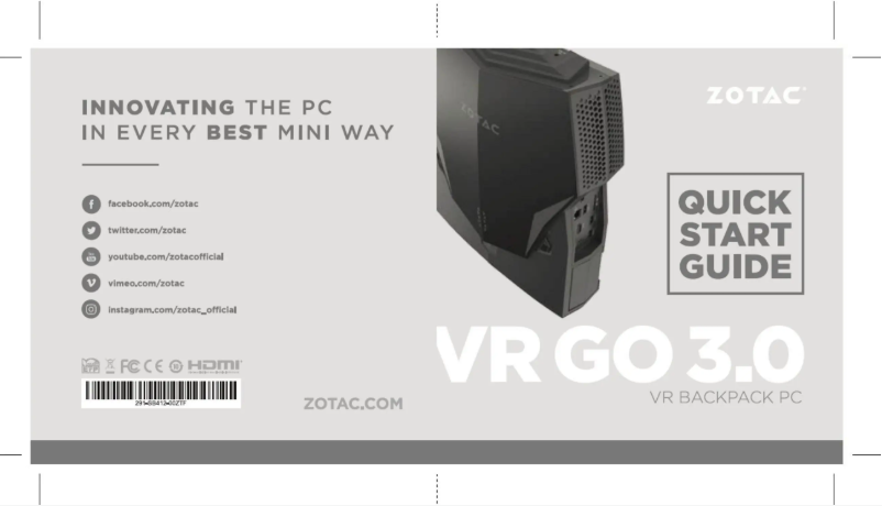 Image de la première page du manuel de l'appareil VR GO 3.0