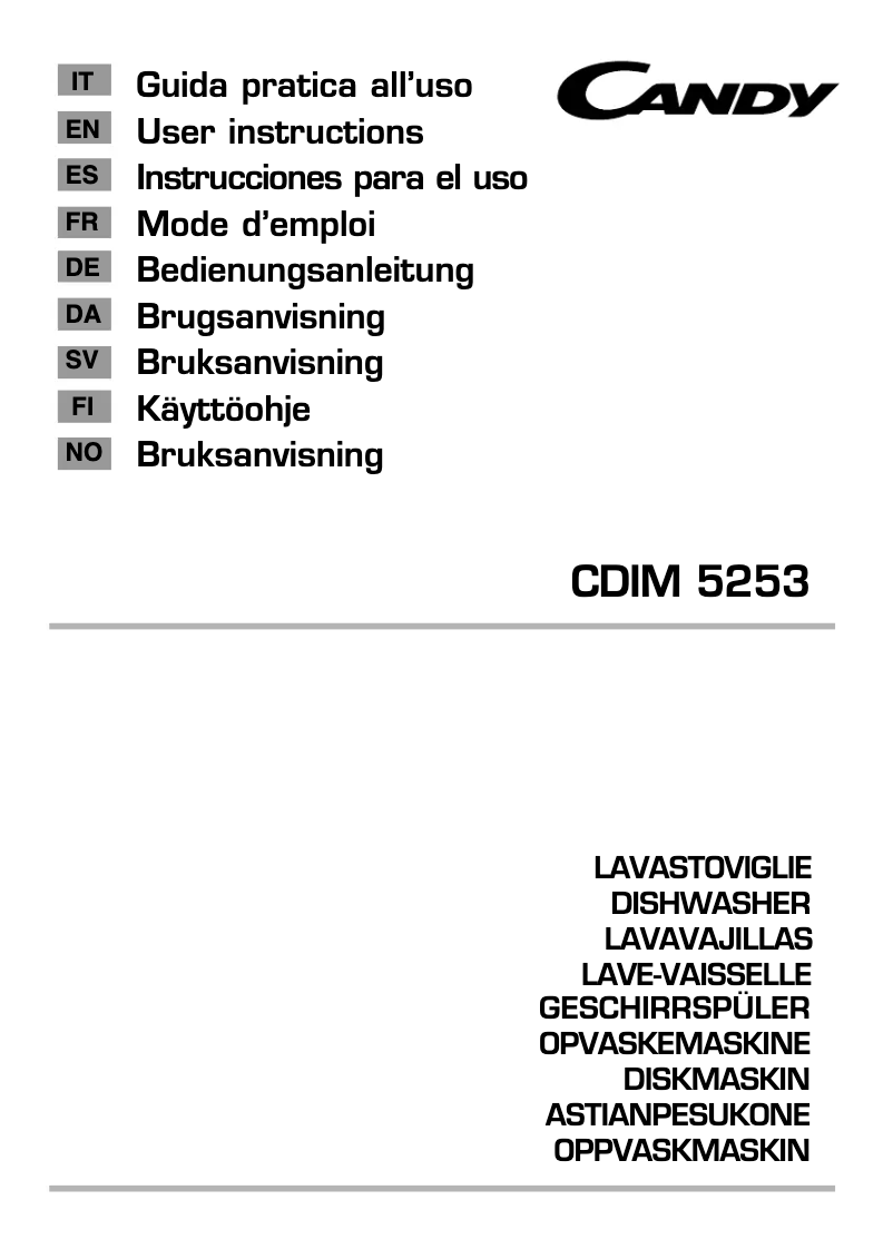 Page 1 de la notice Manuel utilisateur Candy CDIM 5253