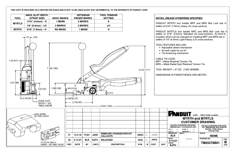 Página 1 del manual Dibujo técnico Panduit MTRTH