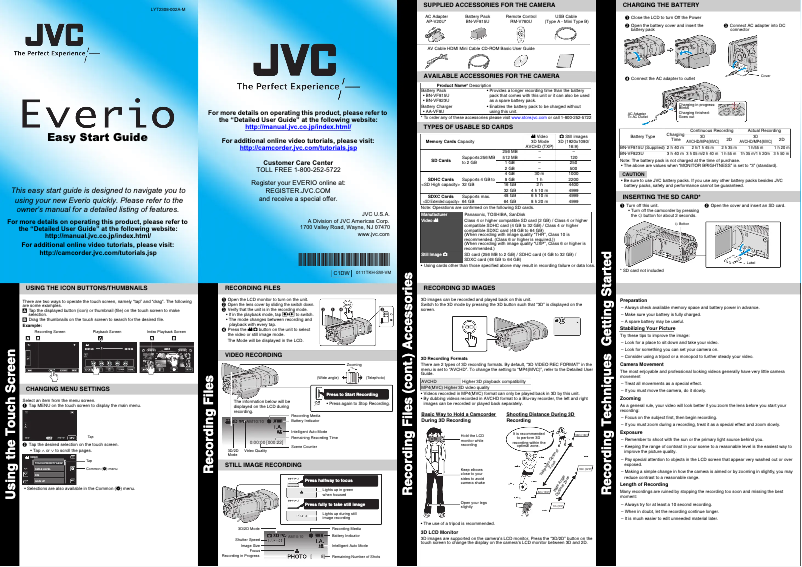 Página 1 del manual Manual de usuario JVC GS-TD1BEU