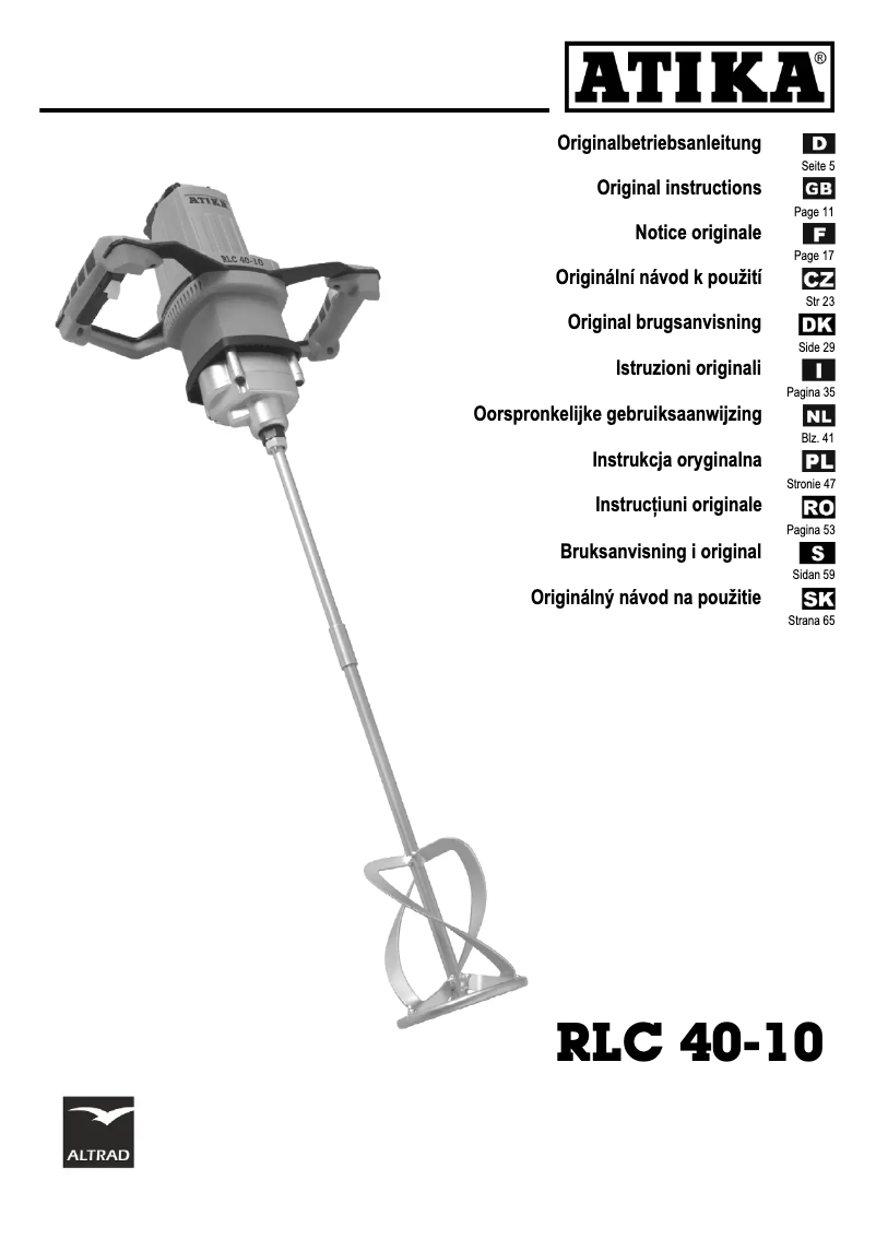 Image de la première page du manuel de l'appareil RLC 40-10