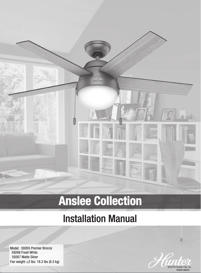 Page 1 de la notice Manuel utilisateur Hunter Anslee 59266