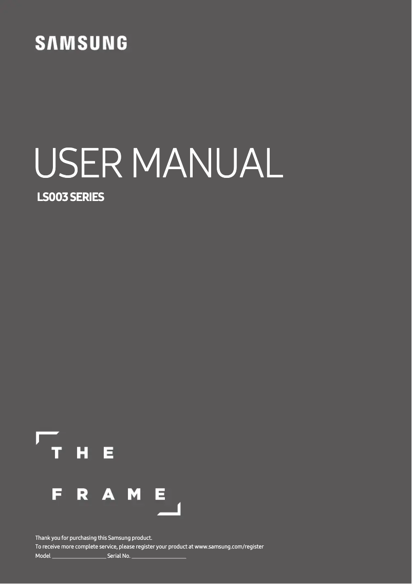 Image de la première page du manuel de l'appareil The Frame UE65LS003