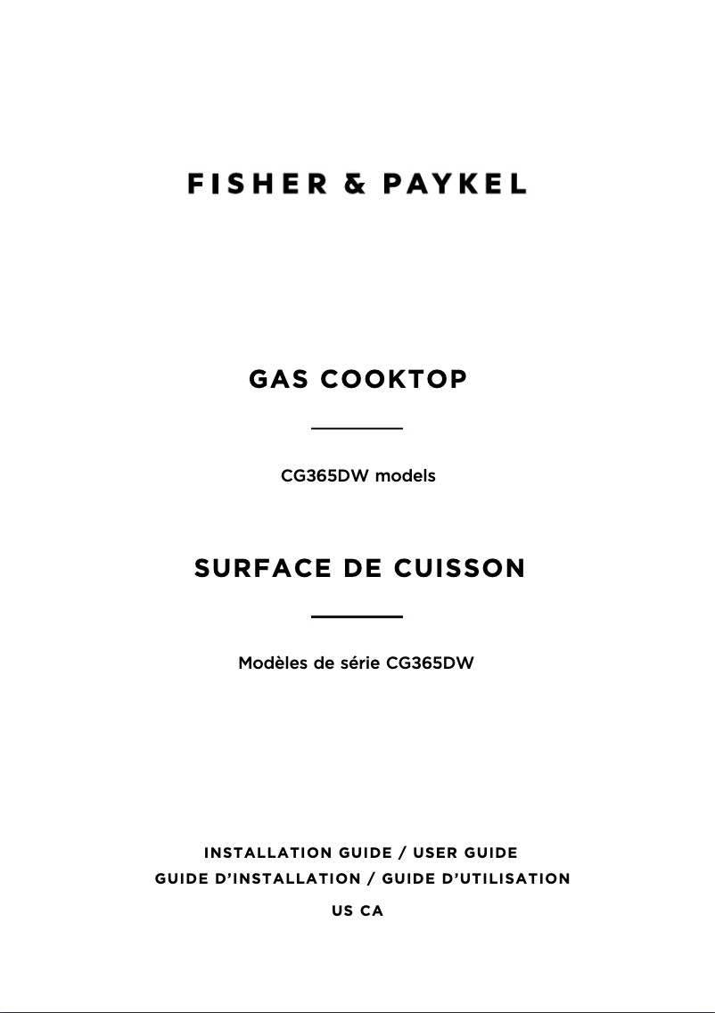 Página 1 del manual Instrucciones / montaje Fisher & Paykel CG365DLPRX2_N