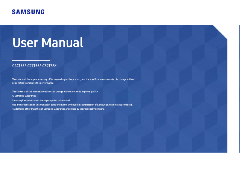 Page 1 de la notice Manuel utilisateur Samsung C27T550