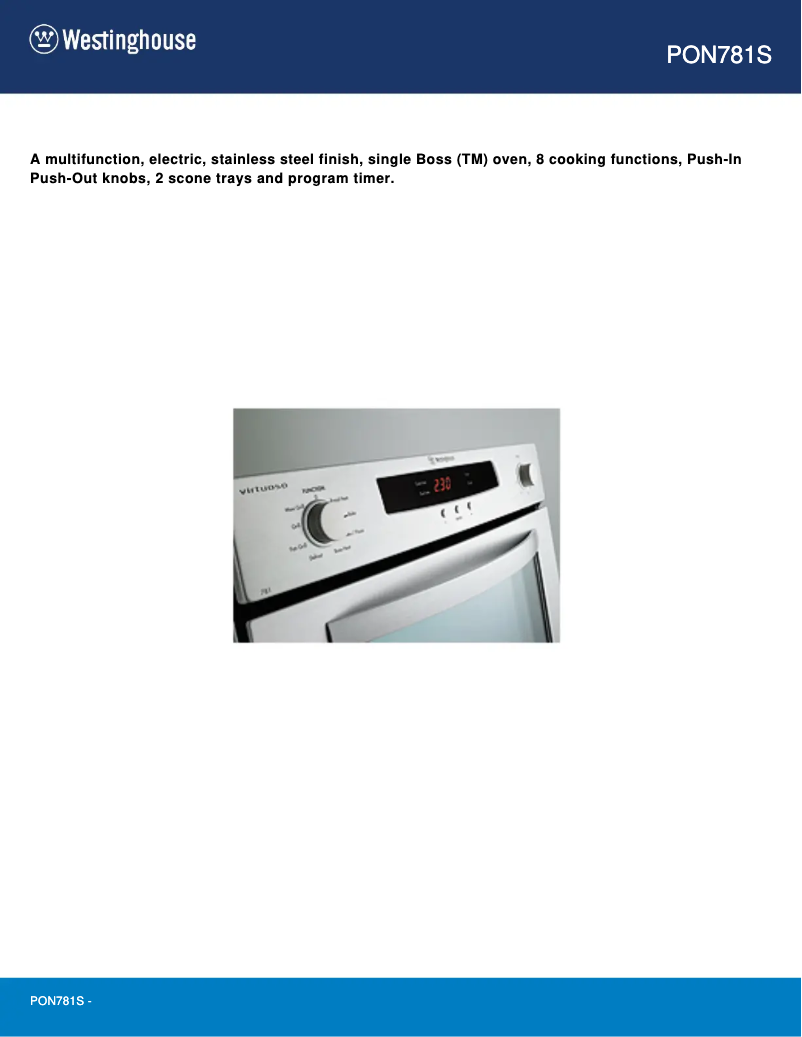 Image de la première page du manuel de l'appareil PON781S