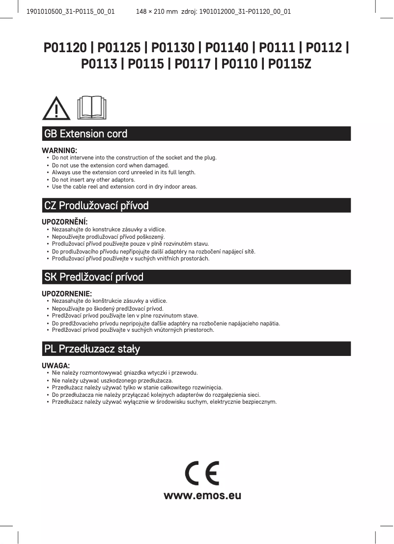 Page 1 de la notice Manuel utilisateur Emos P0115
