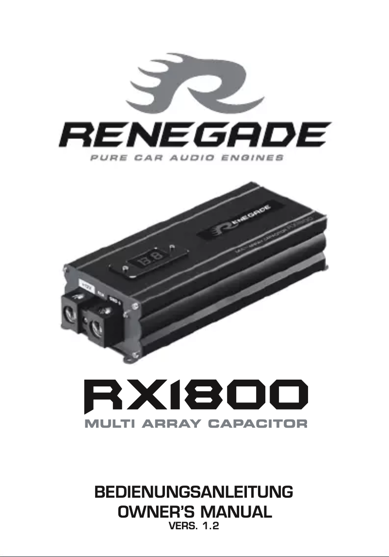 Image de la première page du manuel de l'appareil RX1800