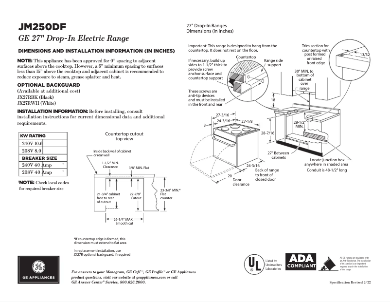 Image de la première page du manuel de l'appareil JM250DTBB