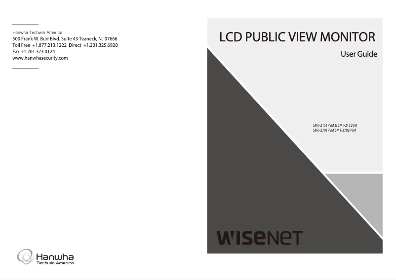 Page n°1 - Manuel utilisateur Hanwha WiseNet SMT-2701PVM