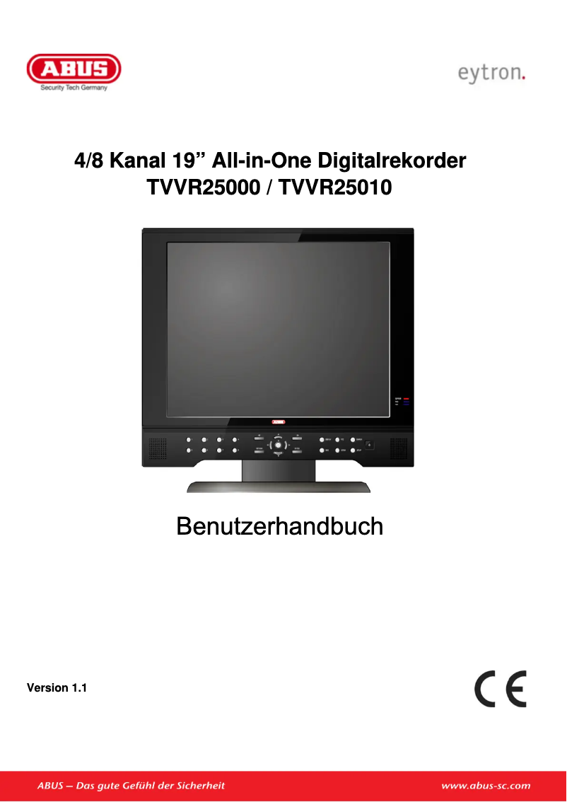 Imagen de la primera página del manual del dispositivo TVVR25000