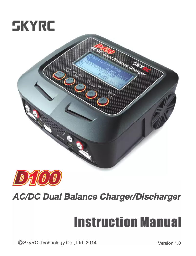 Page n°1 - Manuel utilisateur SkyRC D100