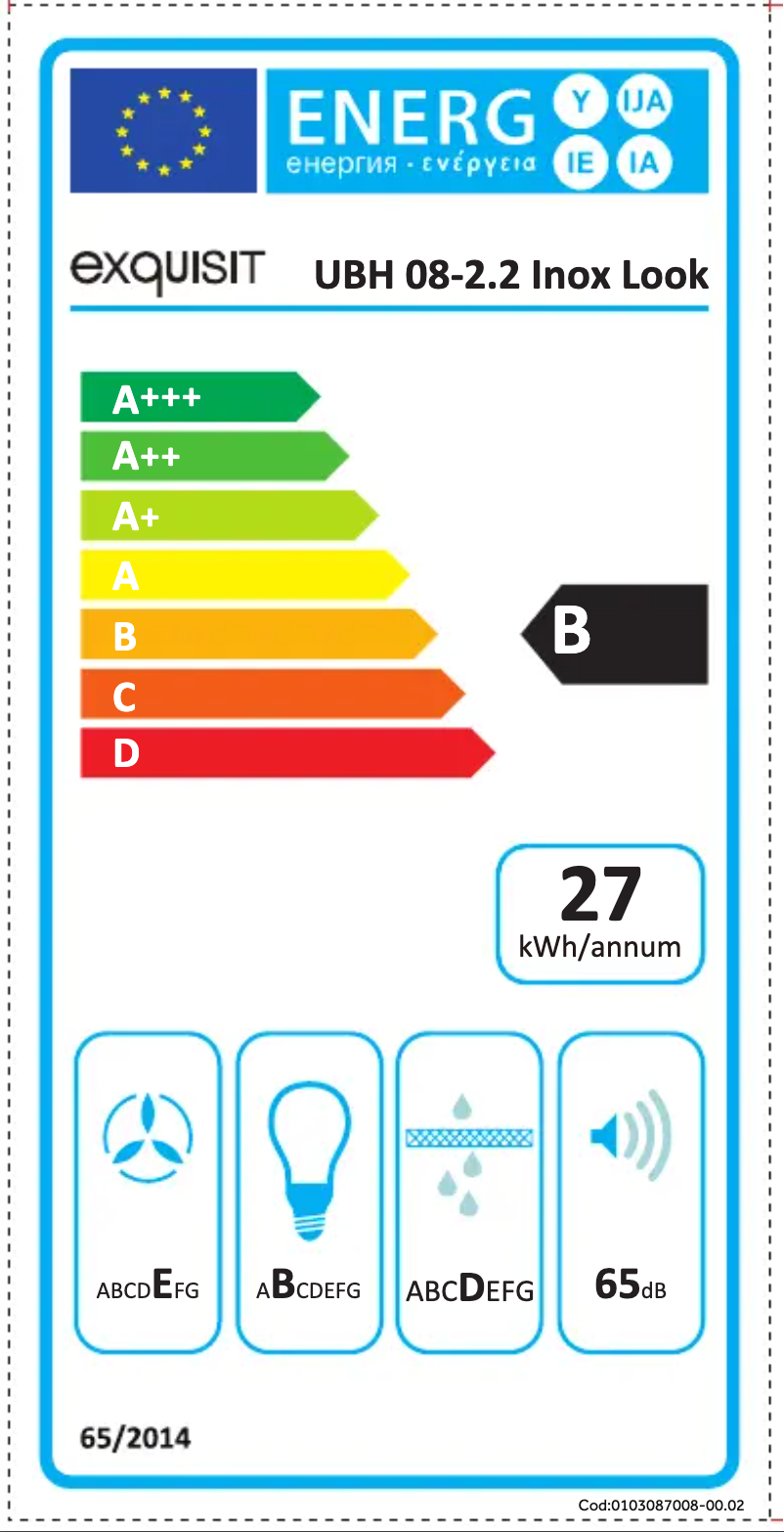 Page 1 de la notice Manuel utilisateur Exquisit UBH 08-2.2
