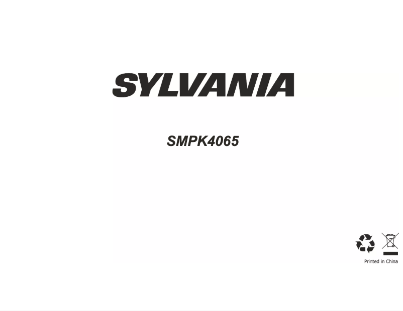 Page 1 de la notice Manuel utilisateur Sylvania SMPK4065