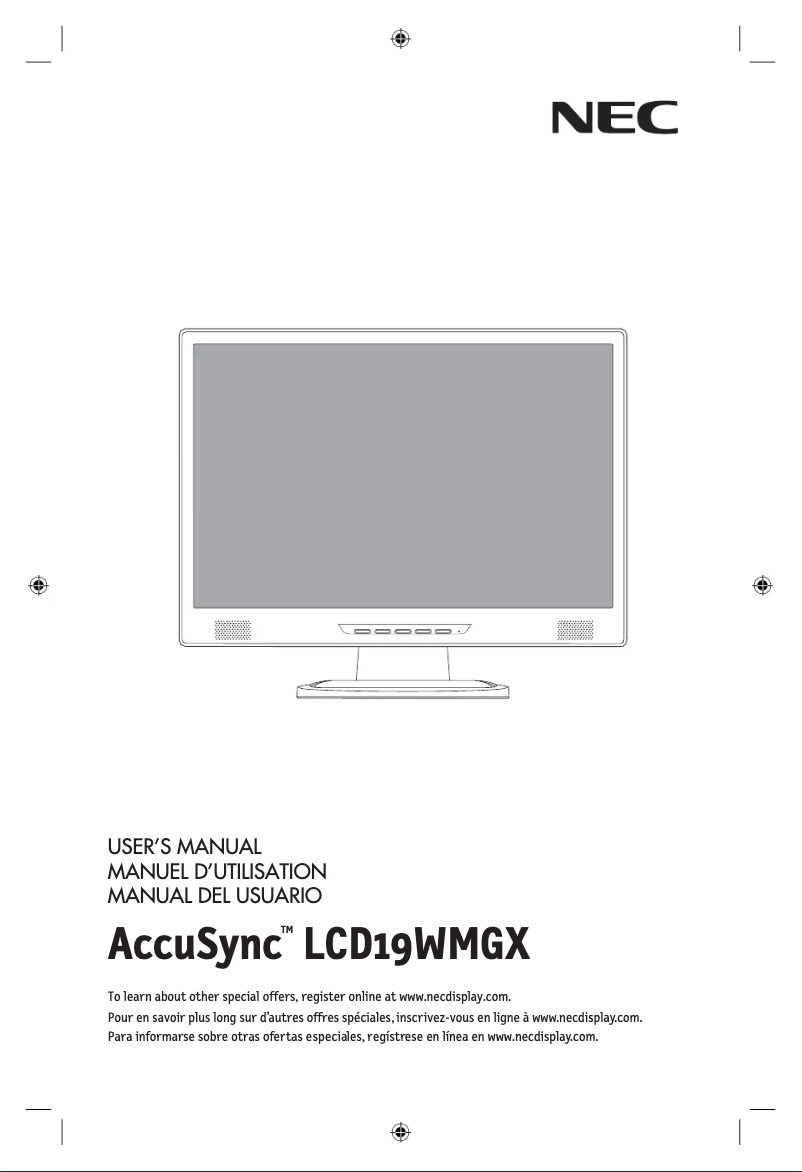 Imagen de la primera página del manual del dispositivo AccuSync LCD19WMGX