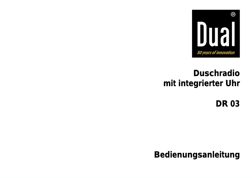 Image de la première page du manuel de l'appareil DR 03