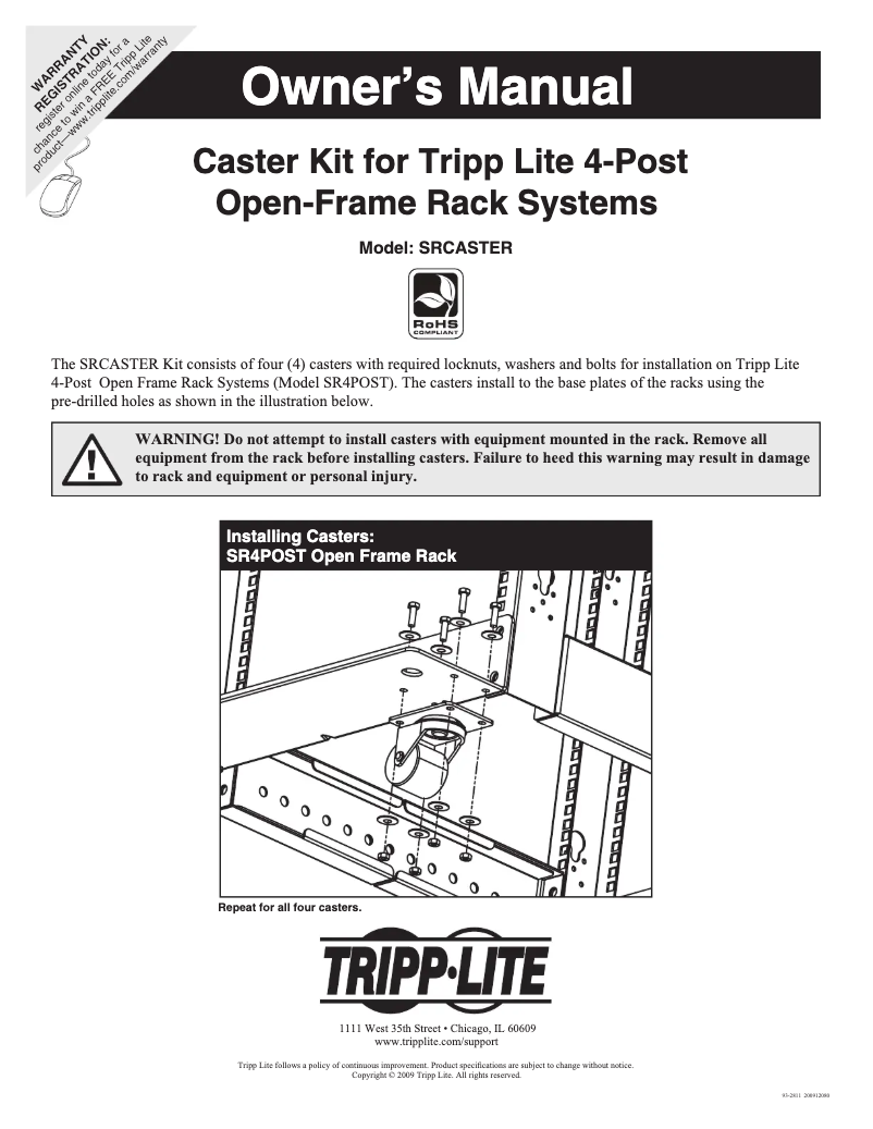 Page 1 de la notice Manuel utilisateur Tripp Lite SRCASTER