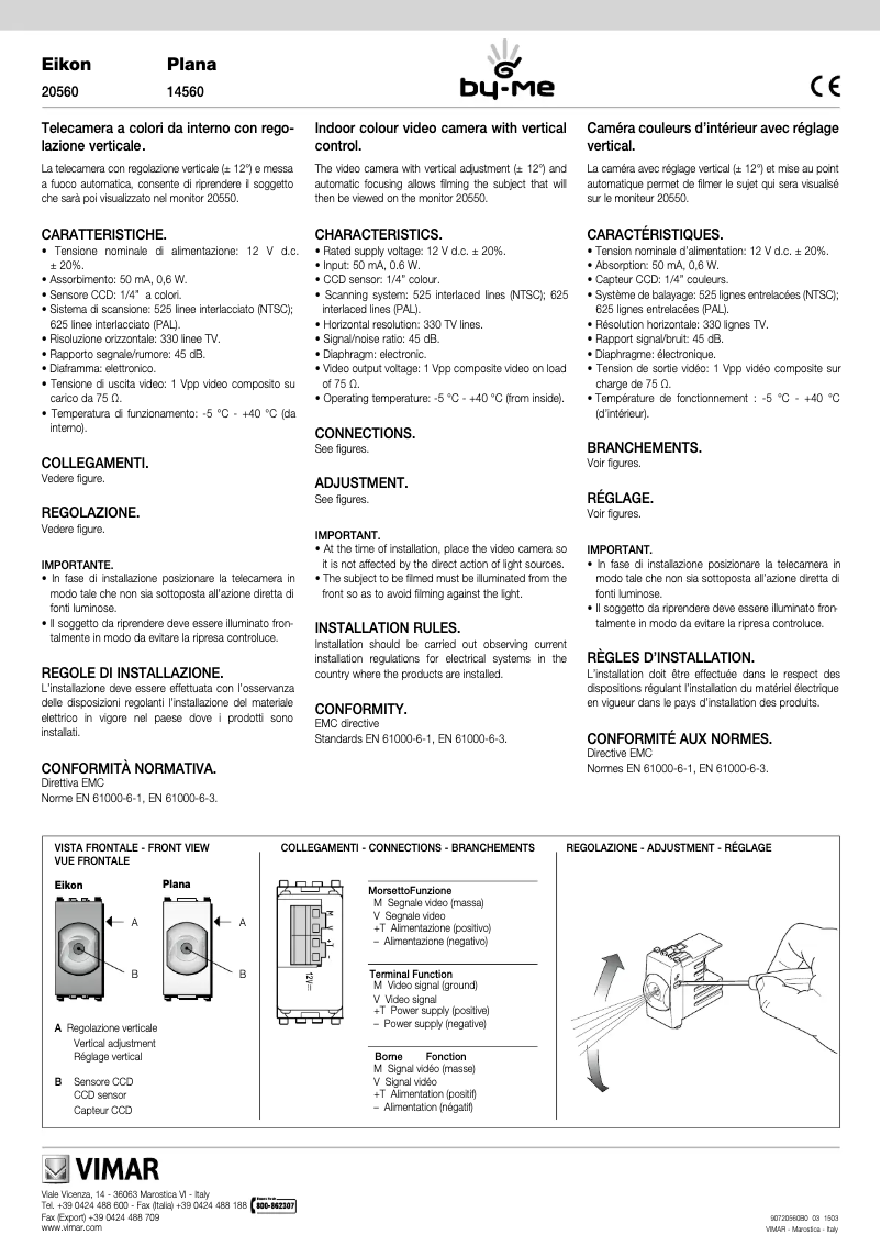 Page n°1 - Manuel utilisateur Vimar 20560
