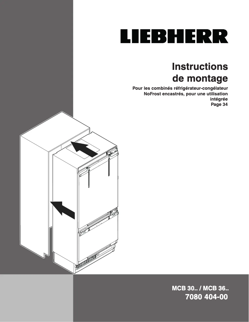 Page 1 de la notice Guide d'installation Liebherr MCB 3051