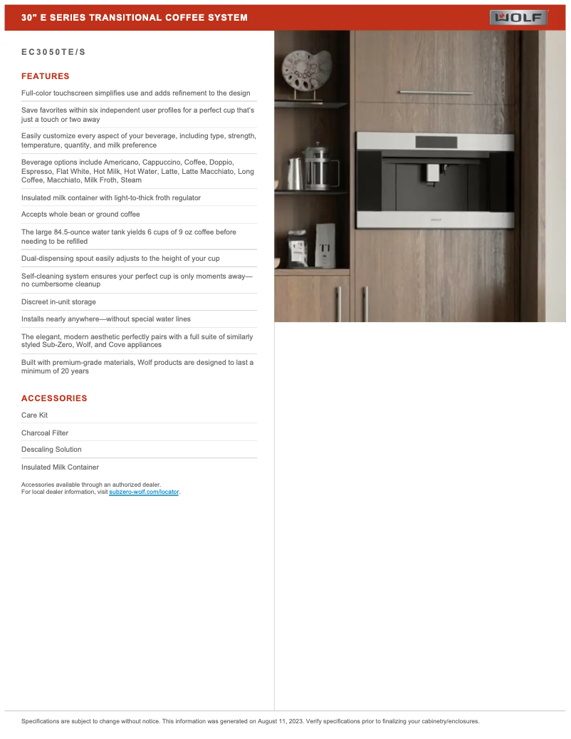 Page 1 de la notice Manuel utilisateur Wolf EC3050TE/S