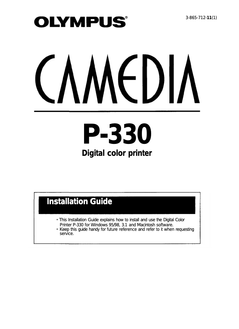 Image de la première page du manuel de l'appareil Camedia P-330