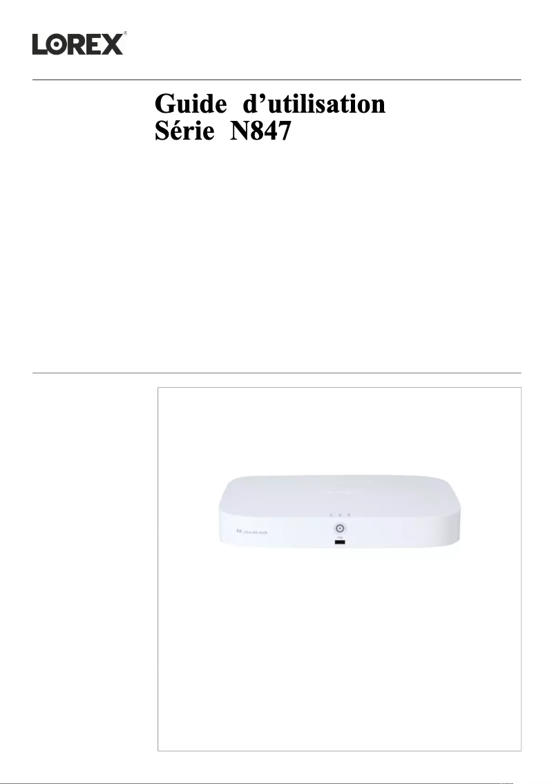 Image de la première page du manuel de l'appareil N847A62