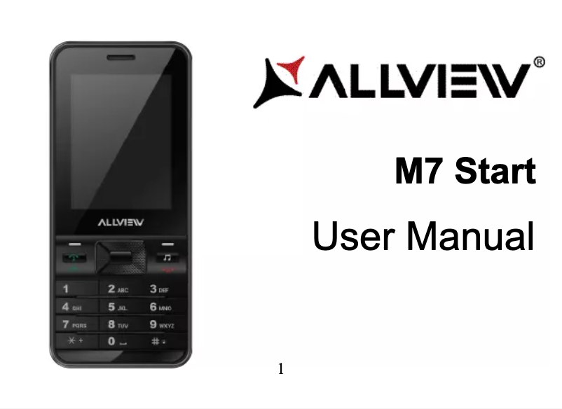 Page 1 de la notice Manuel utilisateur Allview M7 Start