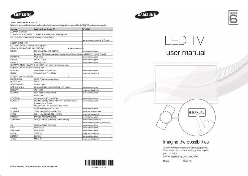 Página 1 del manual Guía de inicio rápido Samsung UE37D6537WK