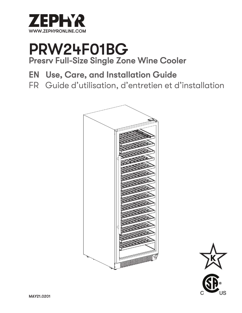 Image de la première page du manuel de l'appareil PRW24F01BG