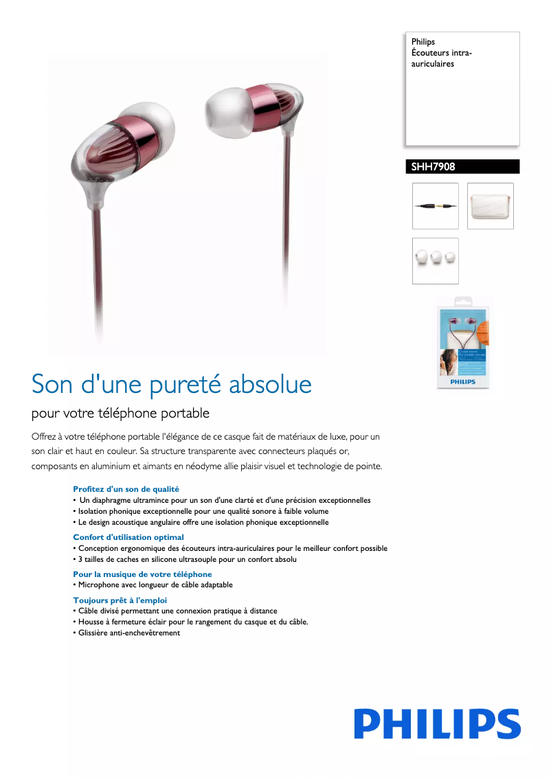 Image de la première page du manuel de l'appareil SHH7908