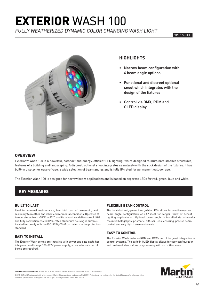Page n°1 - Fiche technique Martin Exterior Wash 100
