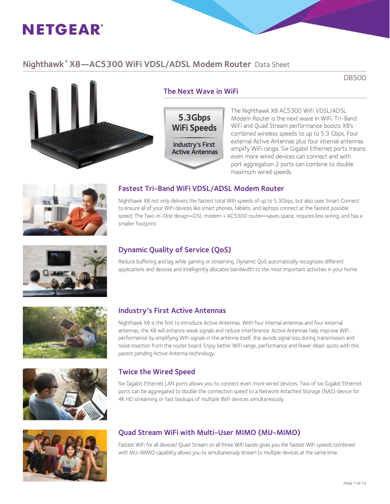 Image de la première page du manuel de l'appareil Nighthawk X8 D8500