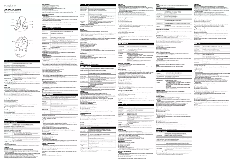 Page 1 de la notice Manuel utilisateur Nedis ERGOMSWS200BK