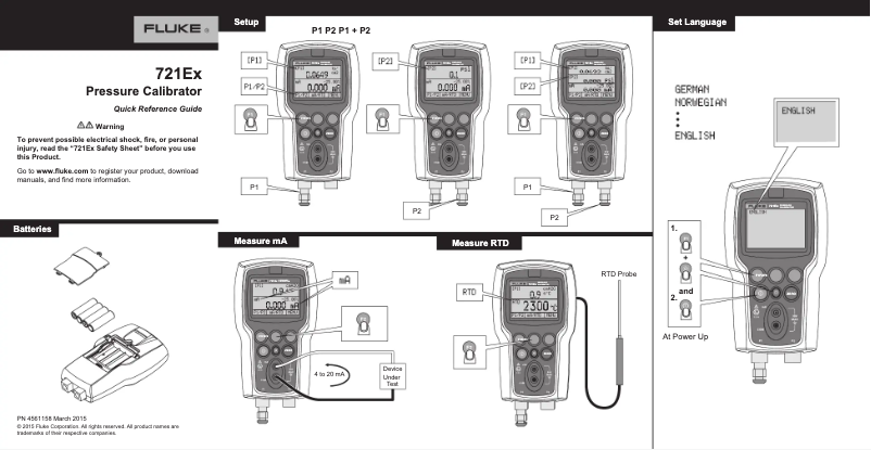 Page n°1 - Manuel utilisateur Fluke 721Ex