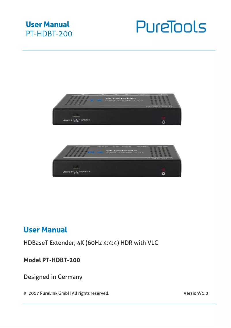 Image de la première page du manuel de l'appareil PT-HDBT-200