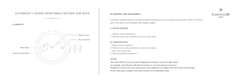 Page n°1 - Manuel utilisateur Earnshaw ES-8027-03 Fitzroy