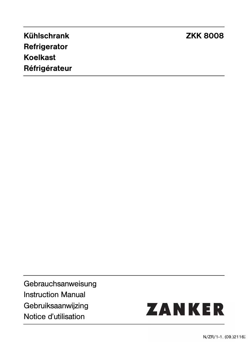 Image de la première page du manuel de l'appareil ZKK 8008