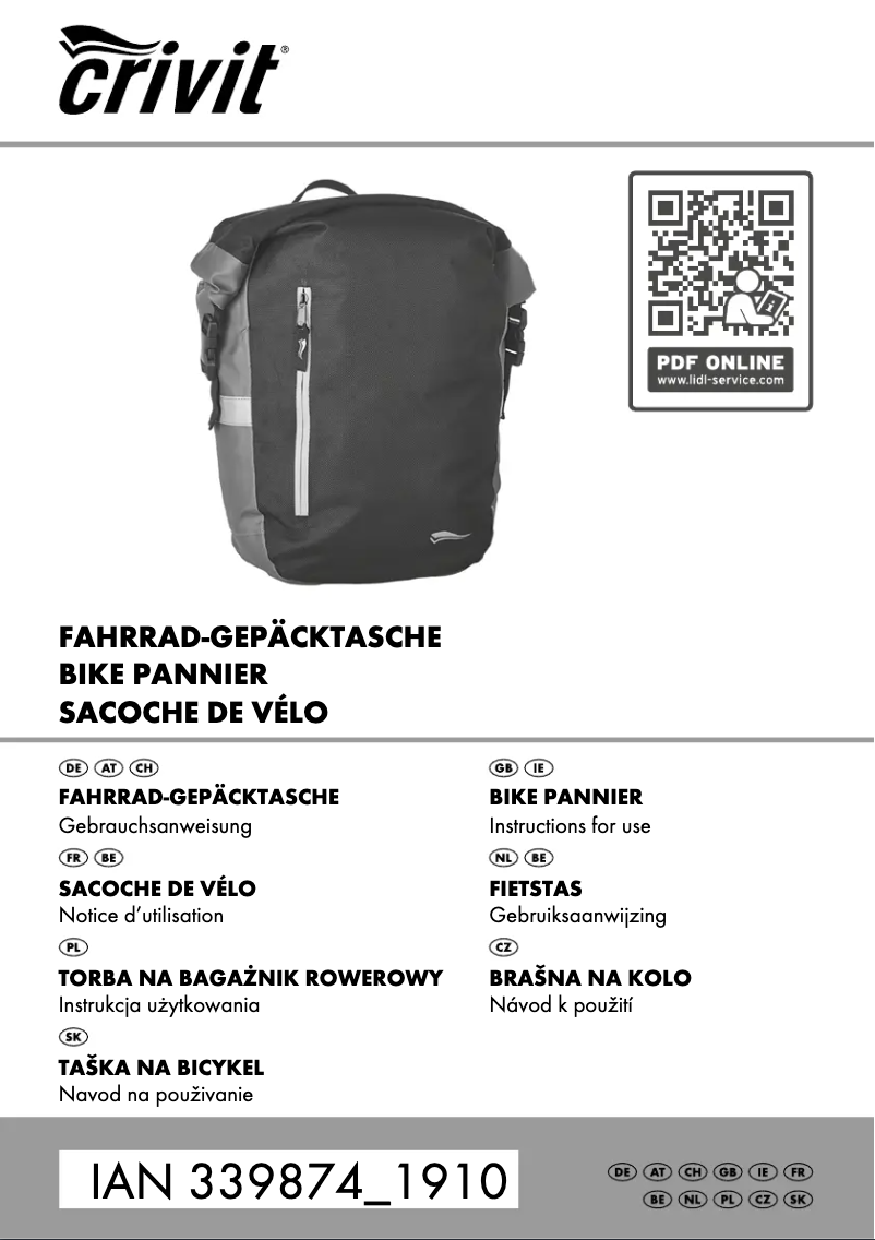 Page n°1 - Manuel utilisateur Crivit IAN 339874