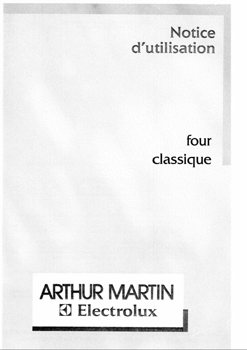 Page 1 de la notice Manuel utilisateur Arthur Martin-Electrolux AOB 200 B1