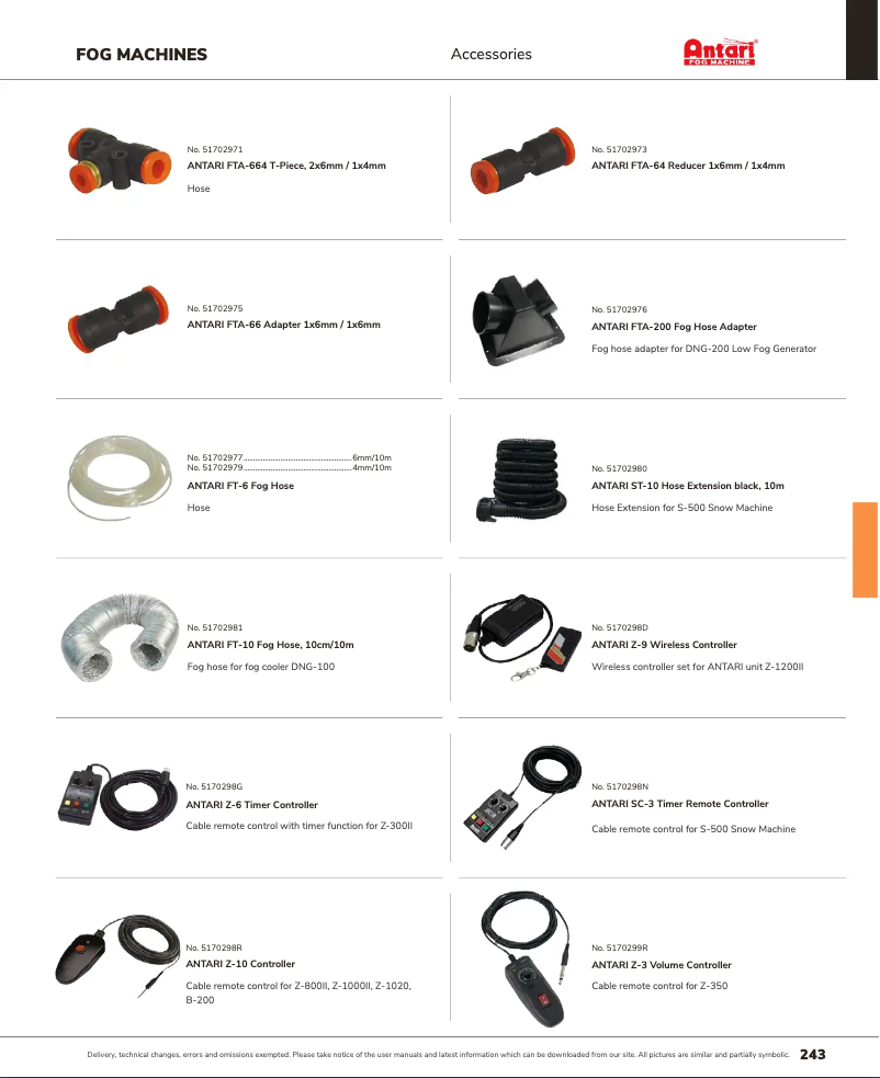 Página 1 del manual Catálogo Antari Z-9