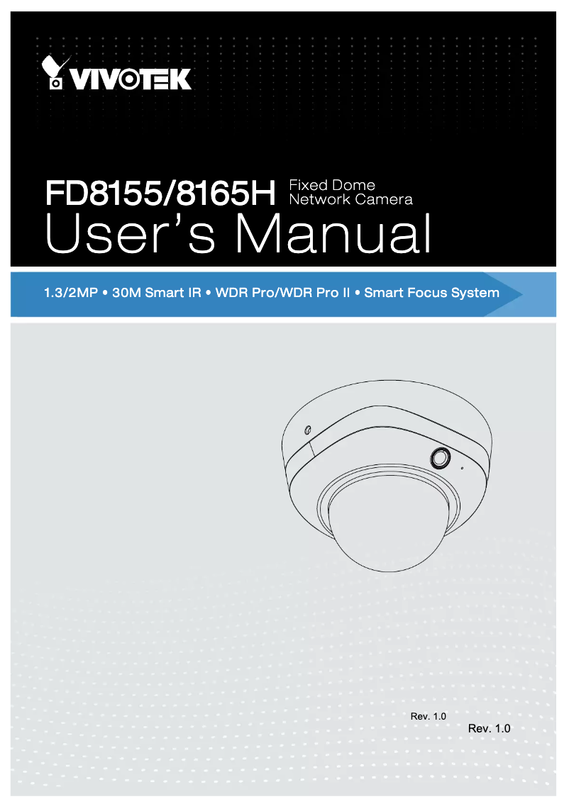 Page 1 de la notice Manuel utilisateur Vivotek FD8155H