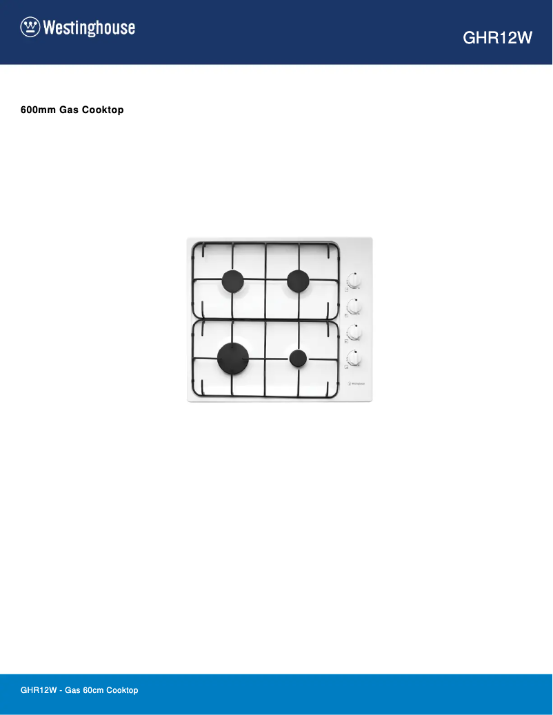 Image de la première page du manuel de l'appareil GHR12W