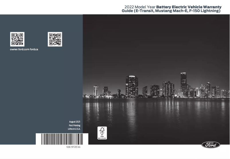 Image de la première page du manuel de l'appareil F-150 Lightning (2022)